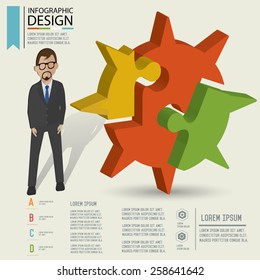 Puzzle info graphic design,Three dimension design,clean vector