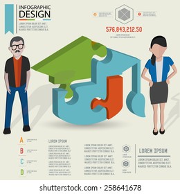 Puzzle info graphic design,Three dimension design,clean vector