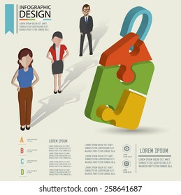 Puzzle info graphic design,Three dimension design,clean vector