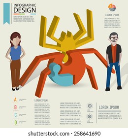 Puzzle info graphic design,Three dimension design,clean vector