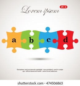 puzzle info graphic, vector illustration
