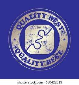 puzzle, info graphic, vector illustration, quality  best, stamp