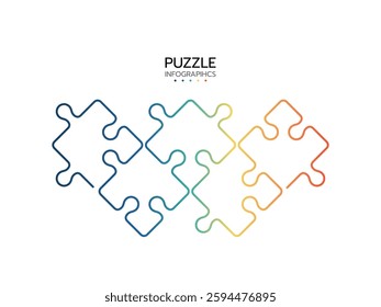 Puzzle infographic with the 5 steps or options. Steps infographics. 5-step puzzle process diagram.