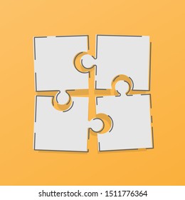 Puzzle infographic concept. Template for business project. Diagram with four puzzle pieces connected to each other