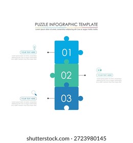 Diseño de infografía de rompecabezas con 4 pasos, gráfico para describir los pasos