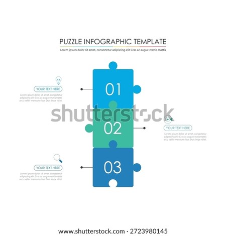 puzzle infographic design with 4 step, graph to describe the steps
