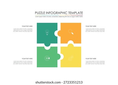 projeto infográfico de quebra-cabeça com 5 passos, gráfico para descrever os passos