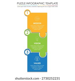 Puzzle Infográfico Design com 6 passos, gráfico para descrever os passos	