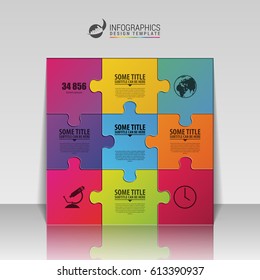 Puzzle infographic design template. Business concept. Vector illustration