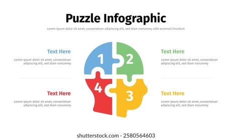 Puzzle infographic presentation layout fully editable.