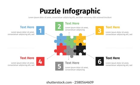 Puzzle infographic presentation layout fully editable.