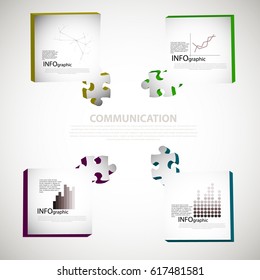 puzzle infographic scheme with chart
