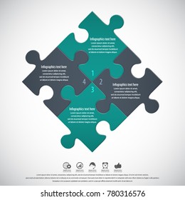 Puzzle infographics - Vector Illustration