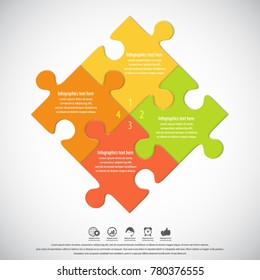 Puzzle infographics - Vector Illustration