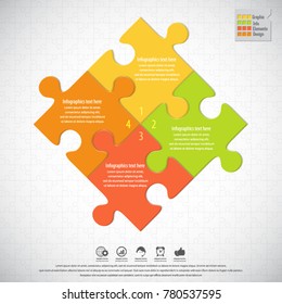 Puzzle infographics - Vector Illustration