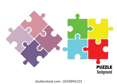 Infografía del rompecabezas, Vector conjunto de piezas del rompecabezas, rompecabezas sobre fondo blanco, conjunto de piezas del rompecabezas, Ilustración vectorial