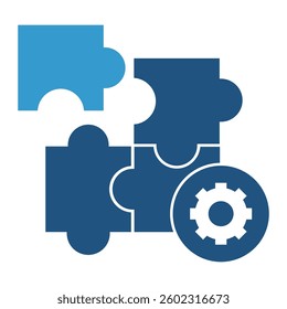 Puzzle Integration Icon. Solution, Strategy, Teamwork Concept. Illustration for Collaboration Concept.