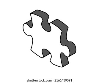 Puzzle isometric design icon. Vector web illustration. 3d colorful concept