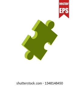 Puzzle isometric icon.Vector illustration.