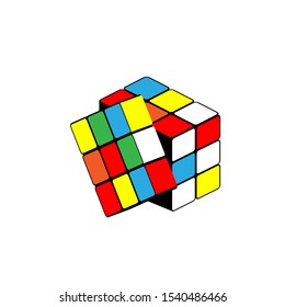 Puzzle isometric. Vector illustration on a white background.