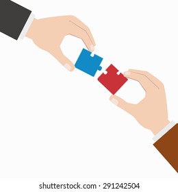 puzzle / jigsaw / business concept / vector / illustration 