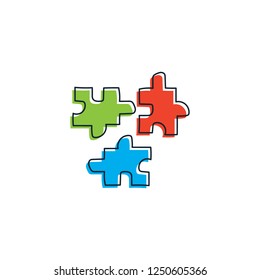 Puzzle jigsaw game template clip art. Business concept icon design. Vector illustration