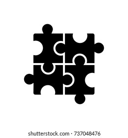 puzzle - jigsaw icon, vector illustration, black sign on isolated background