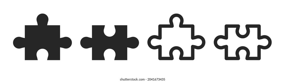 Puzzle, jigsaw icon vector isolated on white background.
