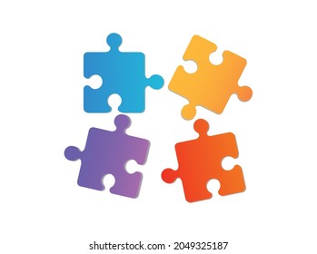 Puzzle, jigsaw, incomplete data concept. Puzzle pieces icon. 3d vector illustration.