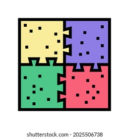 puzzle jigsaw kindergarten color icon vector. puzzle jigsaw kindergarten sign. isolated symbol illustration