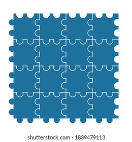 Puzzle jigsaw on white background. Vector illustration