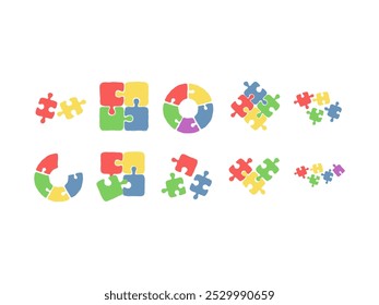 Puzzle Jigsaw Piece Element Set 