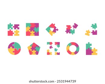 Puzzle Jigsaw Piece Element Set