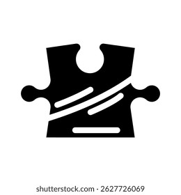 quebra- cabeça de quebra- cabeça peça glifo ícone vetor. quebra- cabeça quebra- cabeça peça sinal. símbolo isolado ilustração