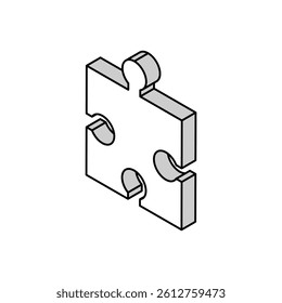 puzzle jigsaw piece isometric icon vector. puzzle jigsaw piece sign. isolated symbol illustration