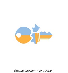 Puzzle Key Logo Icon Design 
