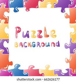 Puzzle kids frame background. 