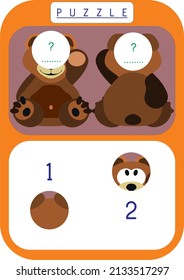 Puzzle for kids. Missing piece.