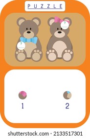 Puzzle for kids. Missing piece.