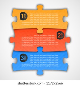 puzzle label (steps) for your text, vector