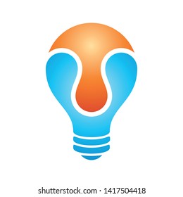 Puzzle lamp colorful vector logo design template