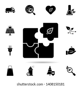 Puzzle, leaf icon. Universal set of ecology for website design and development, app development