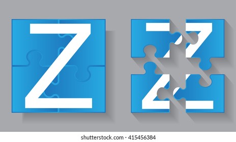 Puzzle letter Z.Vector puzzle icon.