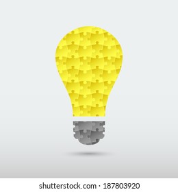 Puzzle light bulb background