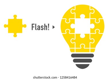 Puzzle light bulb (flash)