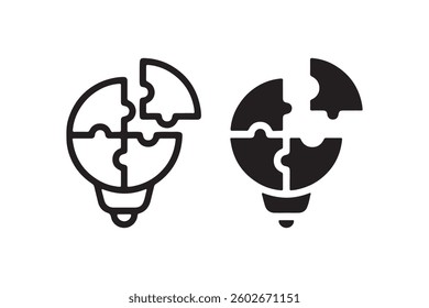Puzzle light bulb icon for creative ideas Vector