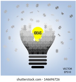 puzzle Light bulb , idea concept ,vector