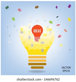 puzzle Light bulb , idea concept ,vector
