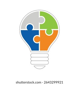 Puzzle Light Bulb Idea Genius Lighting