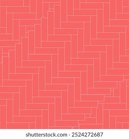 Puzzle light red rectangular block background. Repeat pattern of connecting geometric texture wall. Backdrop wallpaper concept. Brickwork construction. Maze symmetric concept.